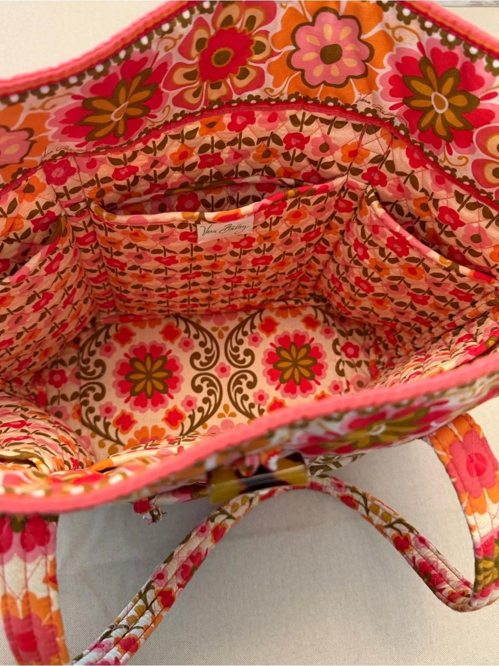 Vera Bradley Retired Folkloric Pattern Large Toggle Tote Bag - Picture 3 of 11